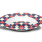 Argyle Bowl, Navy, Red and Cream, Luxury Plastic, Choose Single or Set