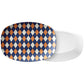 Argyle Serving Platter, Navy, Orange, Cream, Luxury Plastic