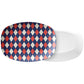 Argyle Serving Platter, Navy, Red, Cream, Luxury Plastic