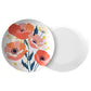 Personalized Birth Month Flower Plate, August - Poppy, Luxury Plastic