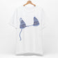 Bikini Top T-Shirt, Blue Nautical Stripes, Custom Personalization