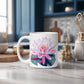 birth month flower mug on kitchen counter