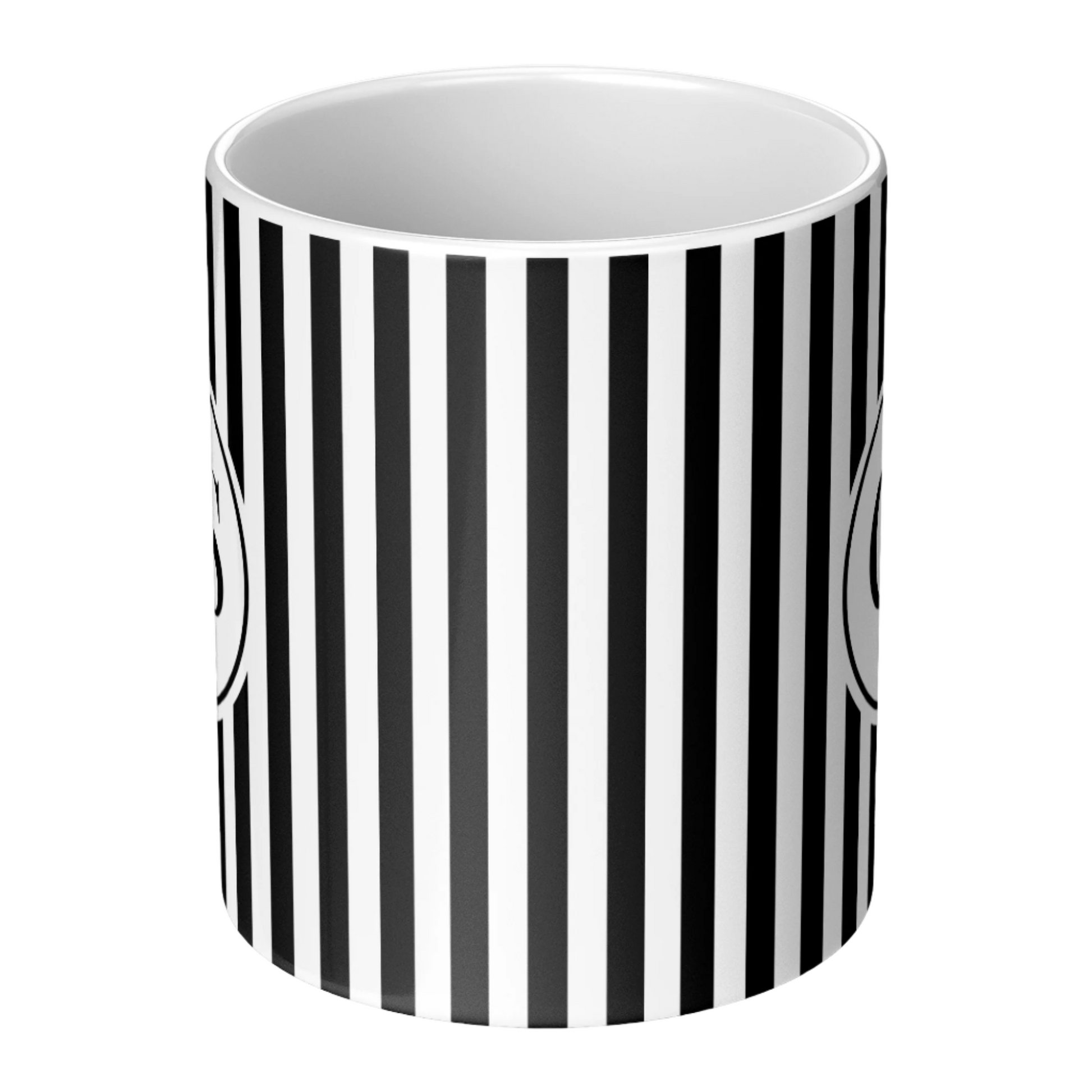 Black & White Stripe Coffee Mug
