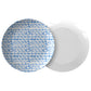 Blue Watercolor Wavy Stripes Dinner Plate, 10"D, Luxe Plastic