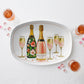 Personalized Champagne Celebration Serving Platter with Custom Champagne Bottle Label, Luxury Plastic