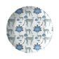 Safari Chic. Cheetahs & Palm Trees Dinner Plate, Blue & White