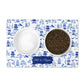 Personalized Pet Bowl Mat, Chinoiserie Toile, Blue and White