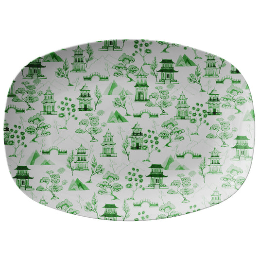 Chinoiserie Theme Serving Platter, Choose Style, Luxury Plastic, Made in USA