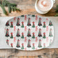 Christmas Serving Platter – Modern Christmas Trees, Green & Pink, Luxury Plastic