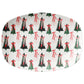Oval-shaped plate with Christmas tree and bow pattern on a white background