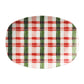 Christmas Plaid Oval Serving Platter with Red and Green Pattern