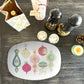 Christmas Joy Serving Platter, Vintage Christmas Ornaments Serving Dish, Luxury Plastic