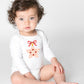 Baby One Piece Bodysuit with Christmas Graphic Pink Folk Art Star Ornament 