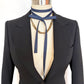 Blue Denim Bow Choker  - Skinny Ribbon Scarf & Necktie, Unisex