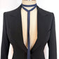 Blue Denim Bow Choker  - Skinny Ribbon Scarf & Necktie, Unisex