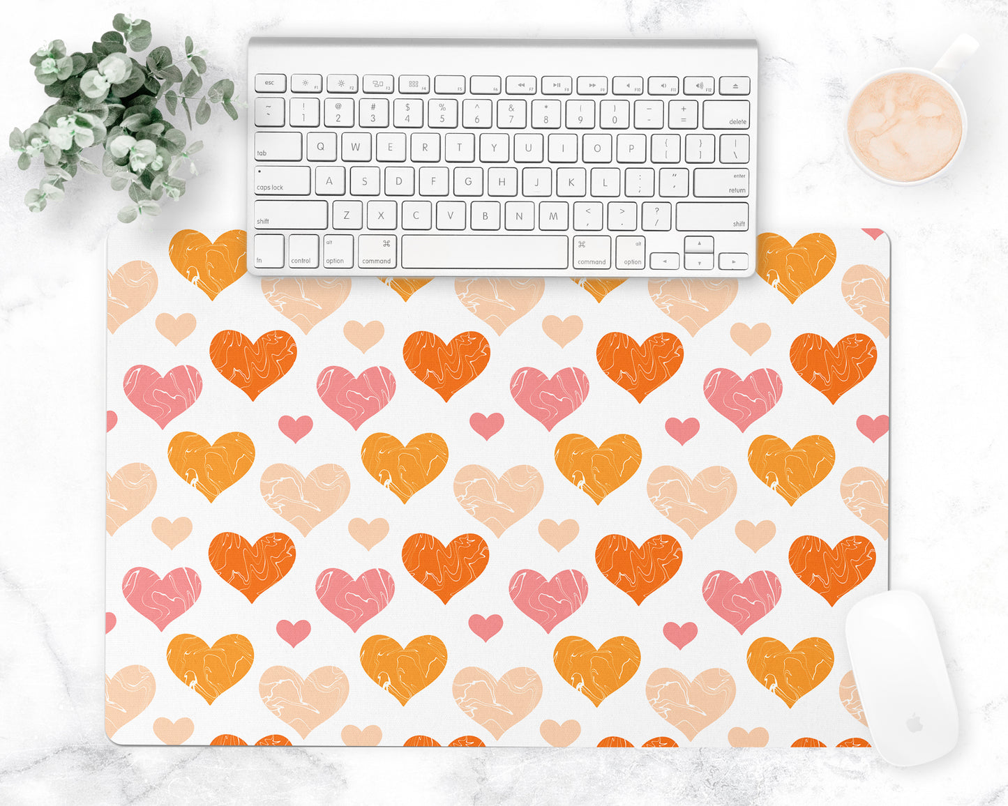 Hearts Pattern Counter Mat, Desk Pad, Choose Color