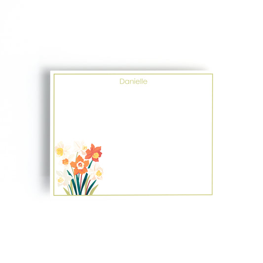 Personalized Birth Month Flower Boxed Notecards, December - Narcissus