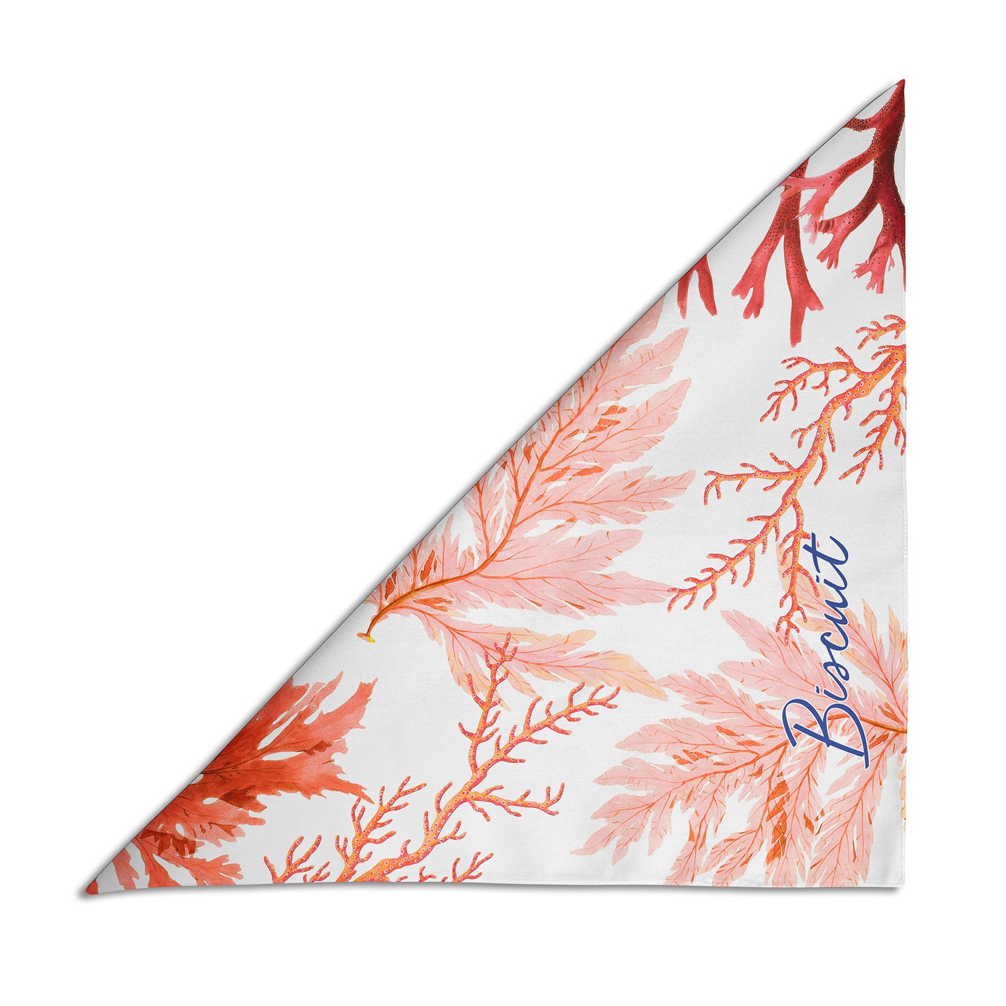 Sea Coral Personalized Dog Bandana, Custom Pet Bandana, Pink & Orange