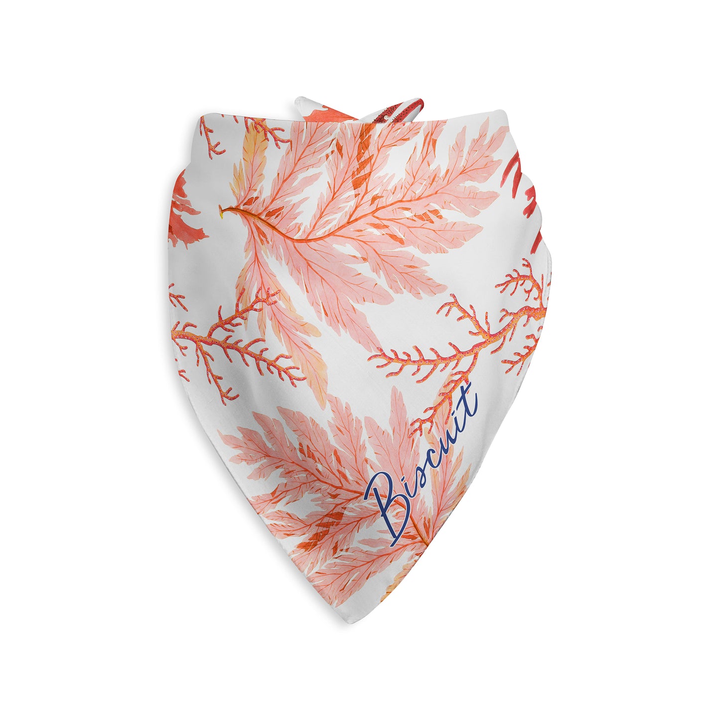 Sea Coral Personalized Dog Bandana, Custom Pet Bandana, Pink & Orange