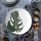 Modern Monstera Leaf Luxury Plastic Plates, Dark Green & White, Choose Single or Set