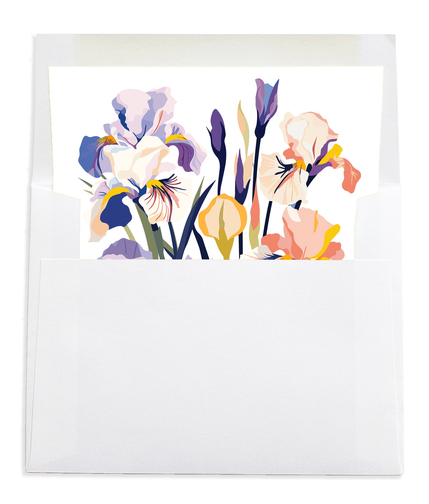 Personalized Birth Month Flower Boxed Notecards, February - Iris