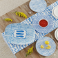 Blue Watercolor Wavy Stripes Dinner Plate, 10"D, Luxe Plastic