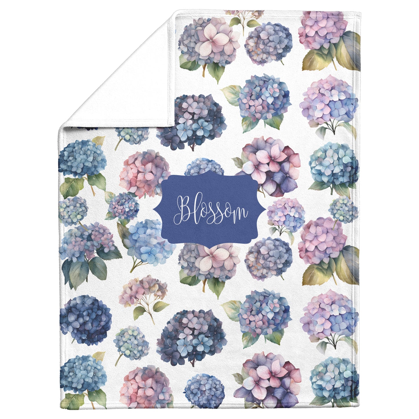 Personalized Pet Blanket, Hydrangea Flowers