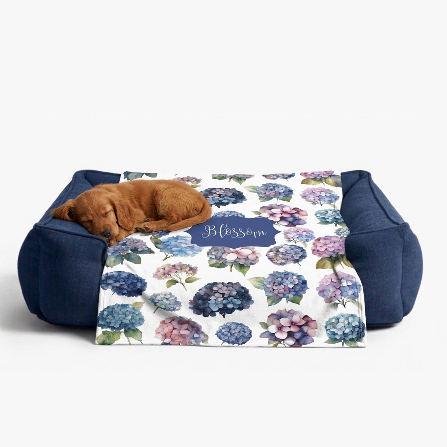 Personalized Pet Blanket, Hydrangea Flowers