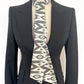 Ikat Skinny Scarf, Neck Tie Bow, Grey-Black & Ivory