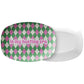 In My Hosting Era Argyle Serving Platter, Green/Pink, Luxury Plastic