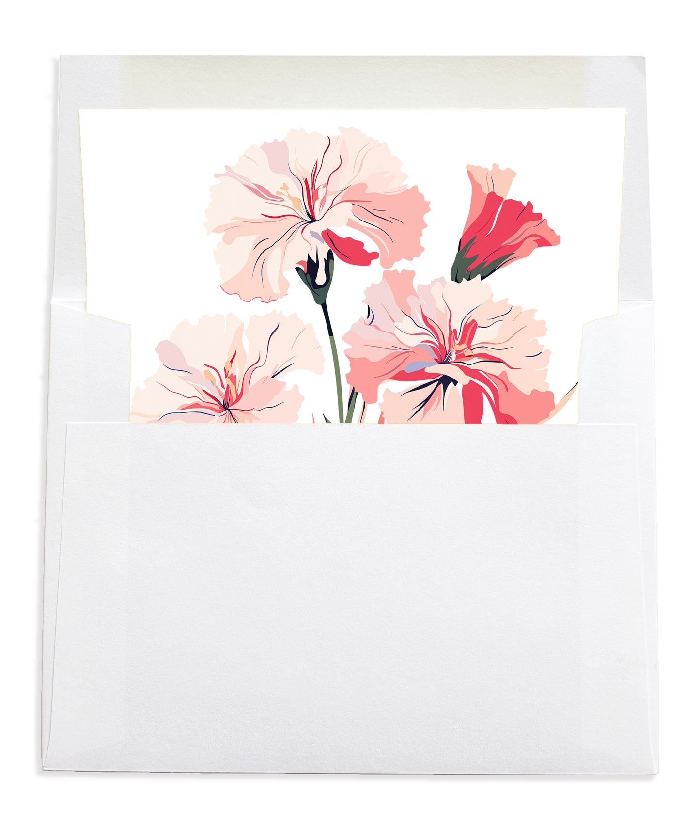 Personalized Birth Month Flower Boxed Notecards - January - Carnation
