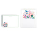 Honeysuckle floral design personalized notecard set with hand lined envelope featuring colorful flower print