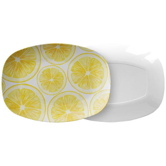 Sliced Lemons Print Serving Platter, Luxury Plastic
