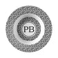 Black and White Leopard spots Monogram Bowl Set featuring a classic animal print and monogram initials.