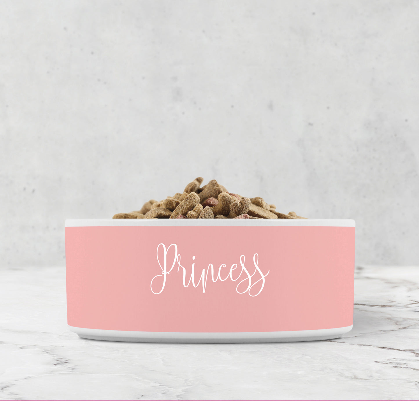 Personalized Ceramic Pet Bowl, Light Pink