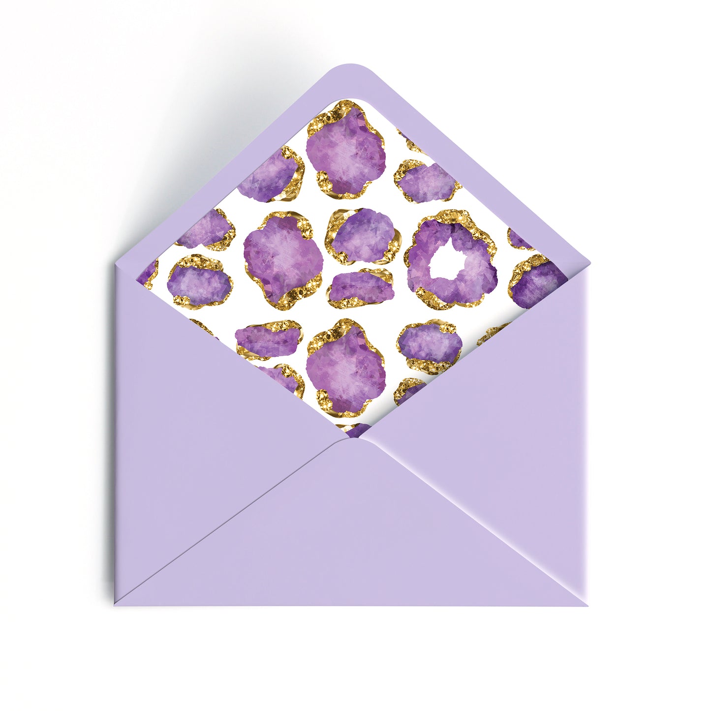 Personalized Gemstone Notecards – Custom Stationery Set, Amethyst Geode