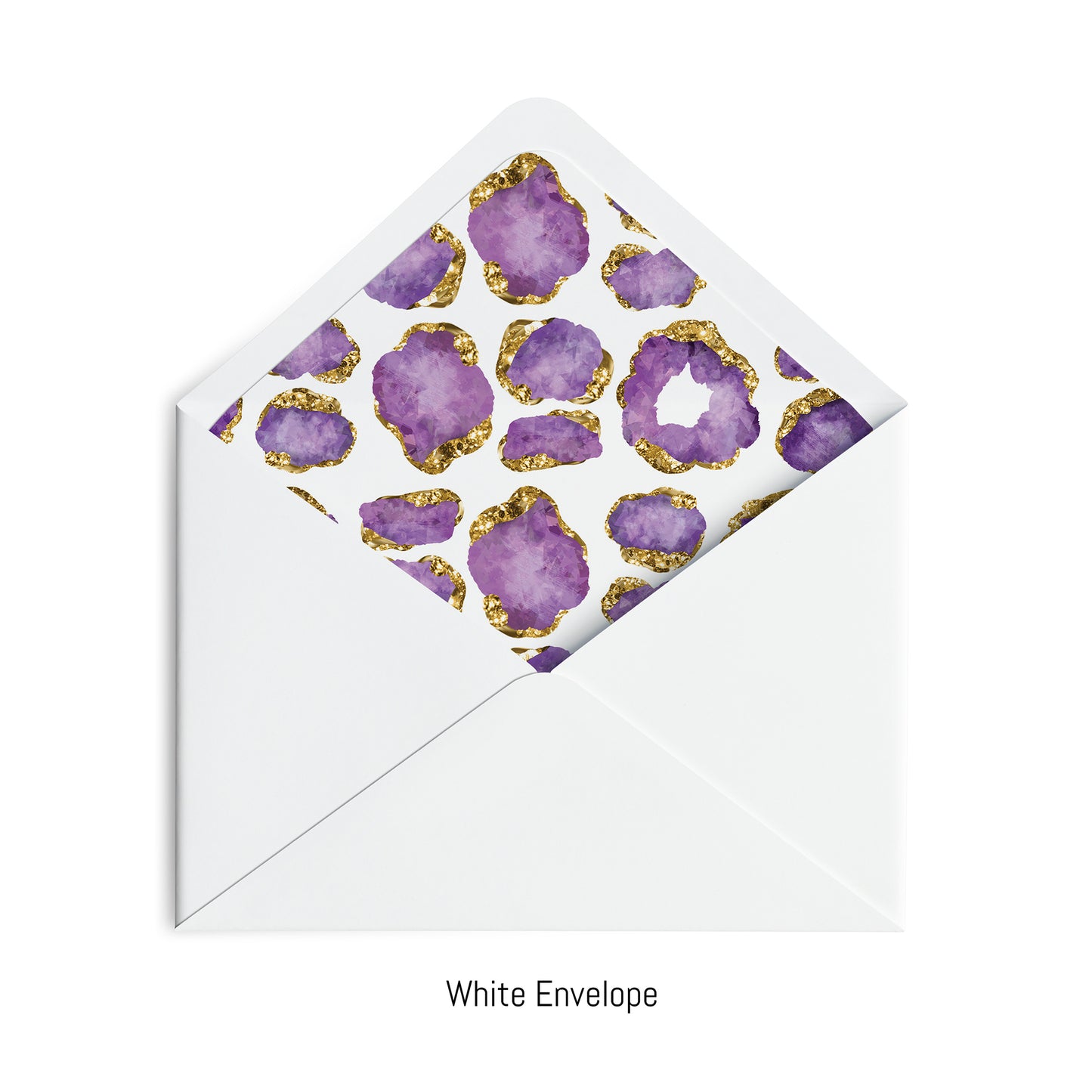 Personalized Gemstone Notecards – Custom Stationery Set, Amethyst Geode