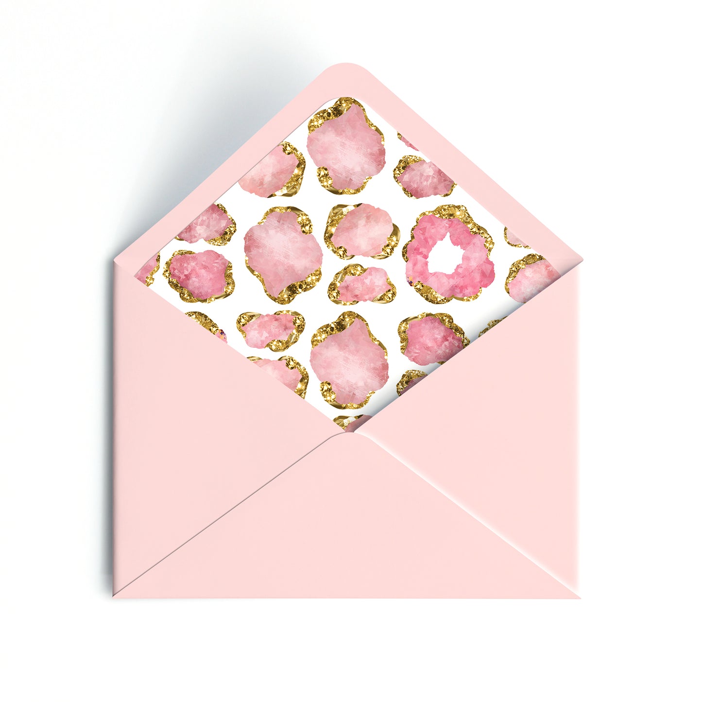 Personalized Gemstone Notecards – Custom Stationery Set, Rose Quartz Geode
