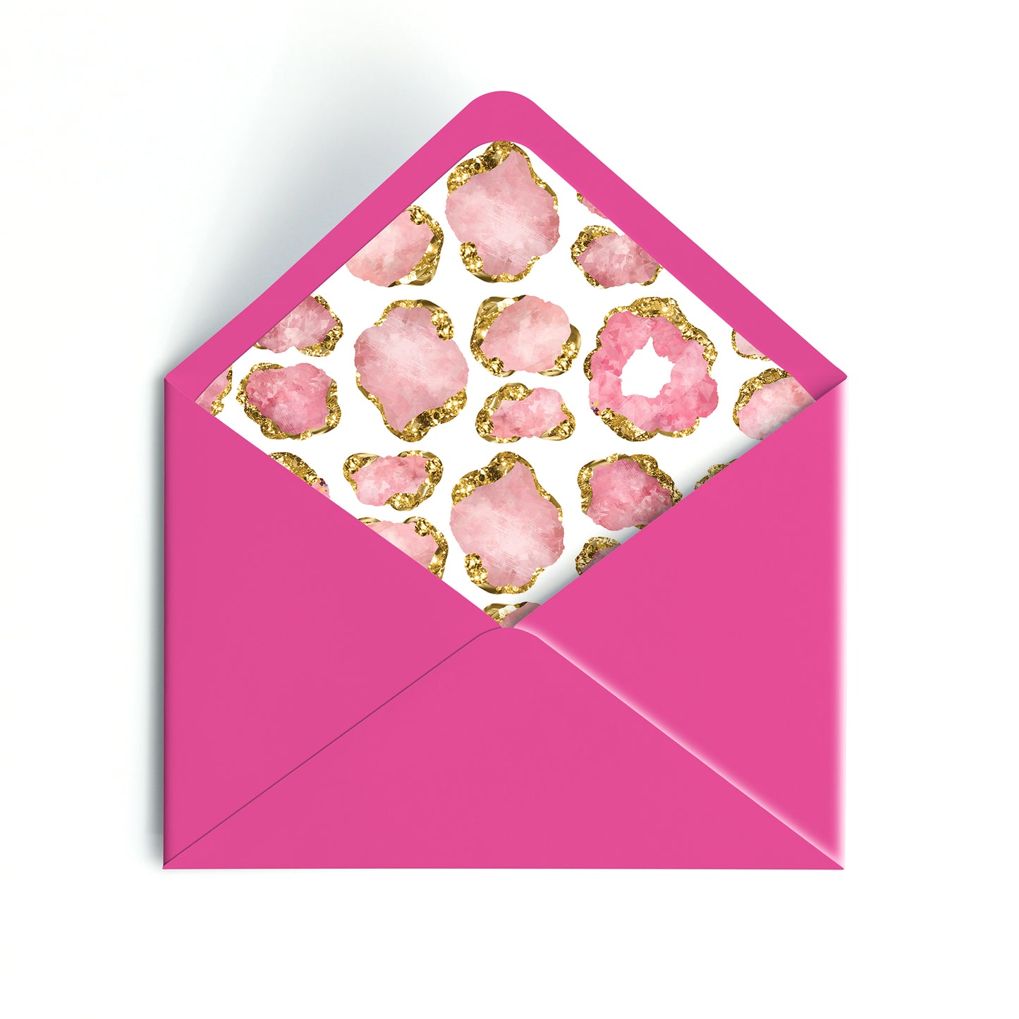 Personalized Gemstone Notecards – Custom Stationery Set, Rose Quartz Geode