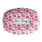 Oval platter has lipstick kisses printed all over it and can be personalized with any custom text in the center.