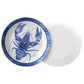 Indigo Blue Watercolor Lobster Coastal Dinner Plate, 10"D, Choose Single or Set, Luxe Plastic
