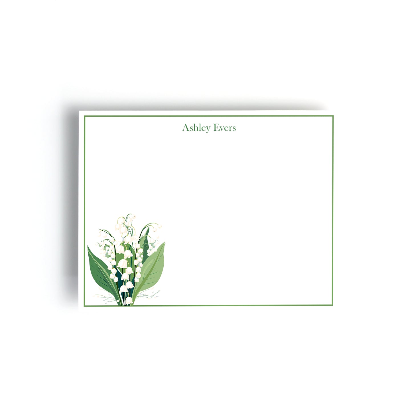 Personalized Birth Month Flower Boxed Notecards, May - Lily of the Valley