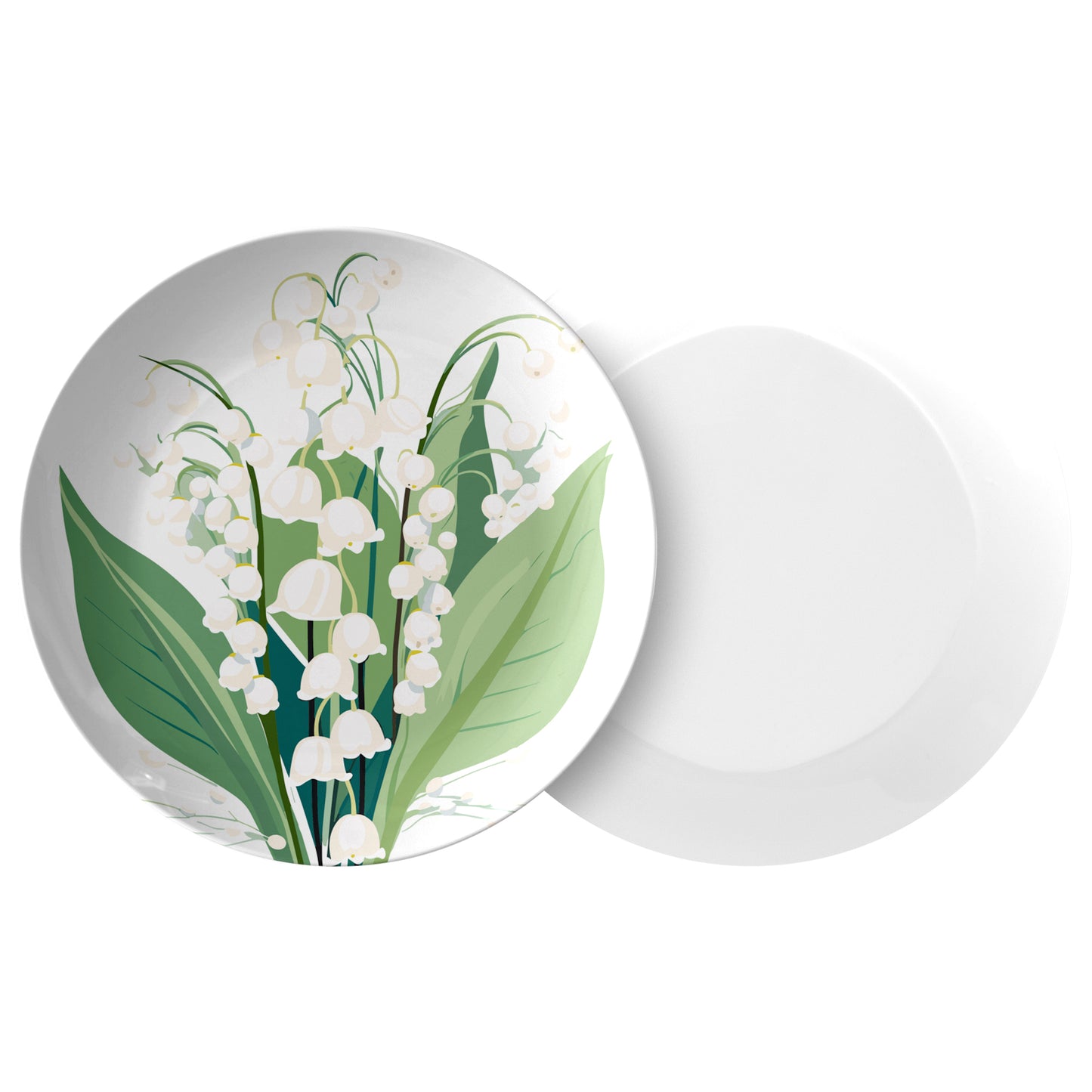 Personalized Birth Month Flower Plate, May - Lily of the Valley, Luxury Plastic