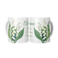 Personalized Birth Month Flower Mug, May - Lily of the Valley