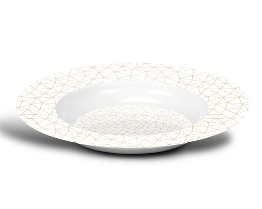 Minimalist Gold Geometric Bowl, Set of 4, Luxury Plastic
