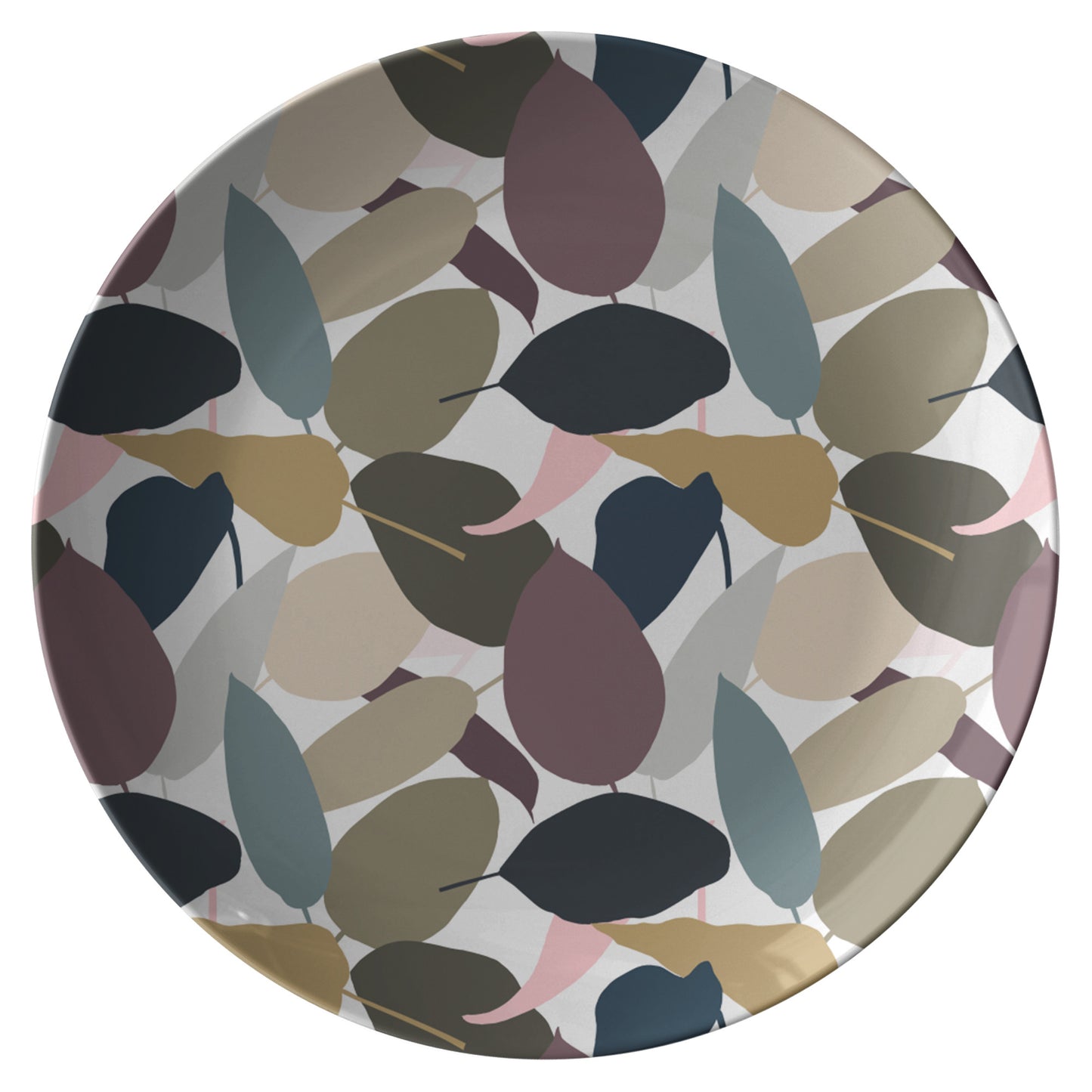 Modern Solid Leaf Shapes Plate, Earth Tones