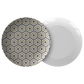 Mosaic Bistro Tile Print Plate, Hexagon Pattern, 10" Luxe Plastic