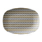 Rope braid pattern is printed on this bistro tile inspired serving platter. Colors are black, gold and cream.