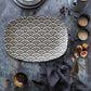 Personalized Mosaic Bistro Tile Serving Platter, Scallop Print, Luxury Plastic