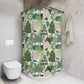Lush Botanical Garden Shower Curtain – Tropical Trees, Ivory Pavilions & Peacocks